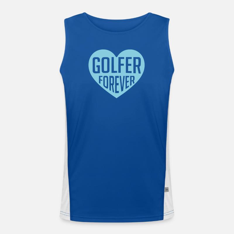 Golfer Forever Herzdesign Funktionelles Kontrast-Tank Top für Männer 