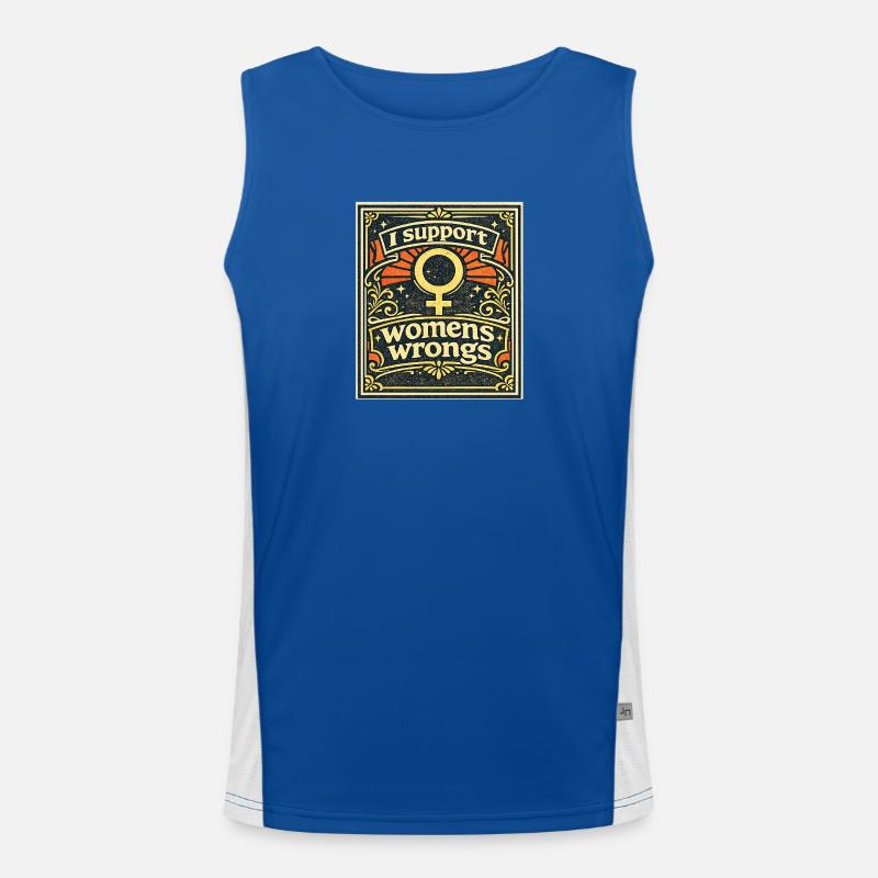 Support Women’s Rights Emblem - Men's Functional Contrast Tank Top  - royal/white