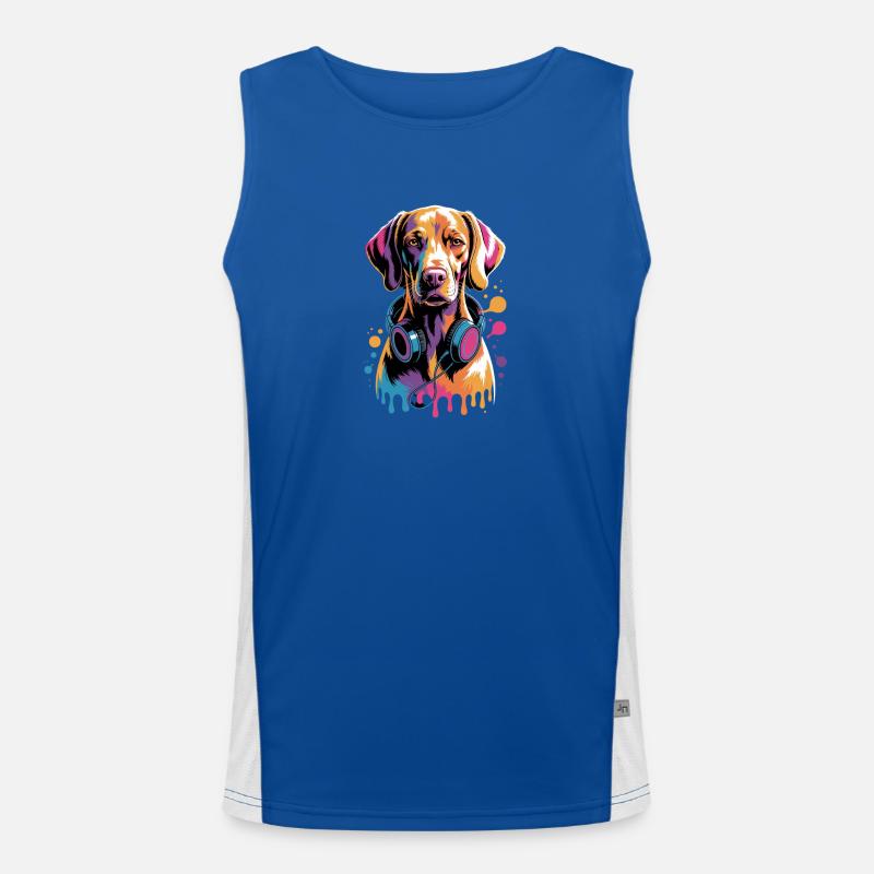 Viszla - Men's Functional Contrast Tank Top - royal/white