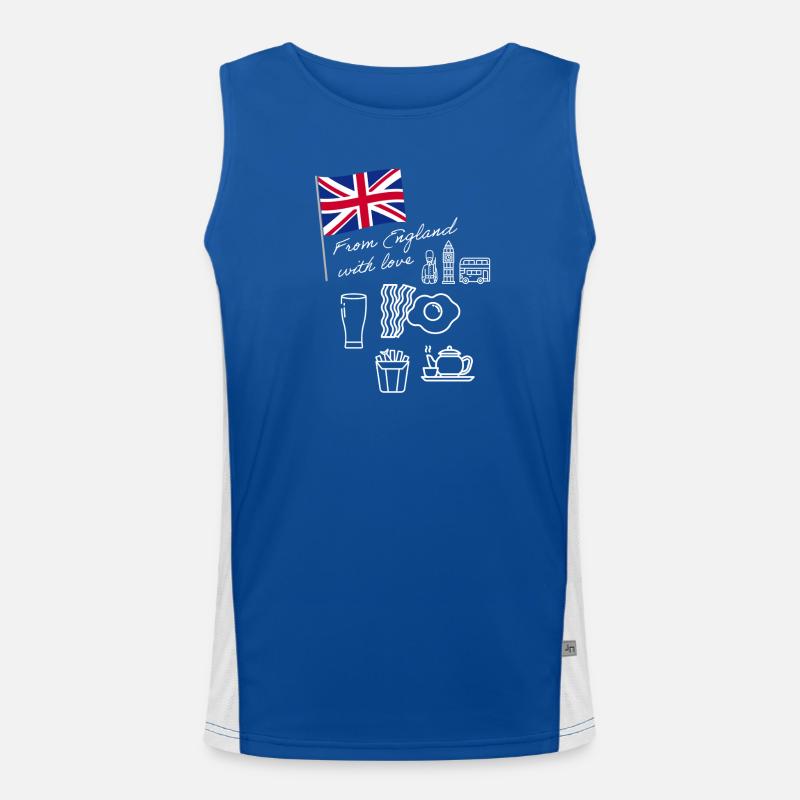 EXANGLIA (Weiß) Funktionelles Kontrast-Tank Top für Männer 
