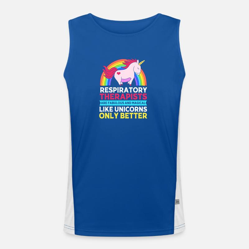 breathing breathing oxygen - Men's Functional Contrast Tank Top - royal/white