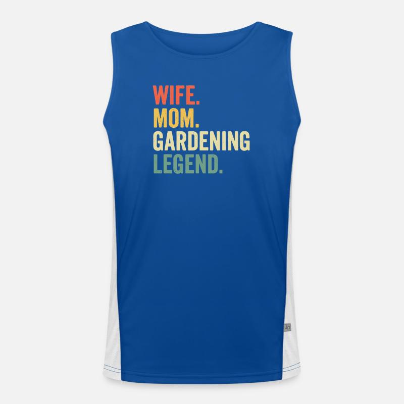 Ehefrau Mama Gartenlegende Funktionelles Kontrast-Tank Top für Männer 
