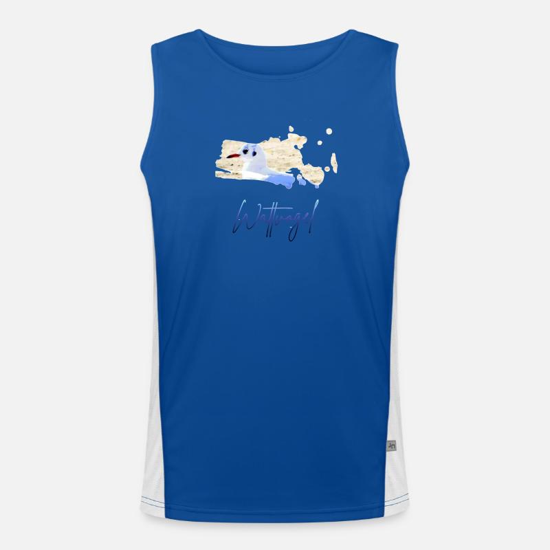 Wattvogel_2 - Men's Functional Contrast Tank Top  - royal/white