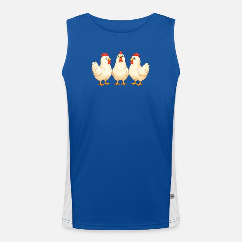 Chickens - Men's Functional Contrast Tank Top  - royal/white