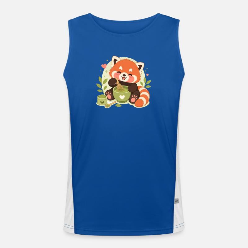 Amour du Matcha Panda Rouge Débardeur respirant contrasté Homme 
