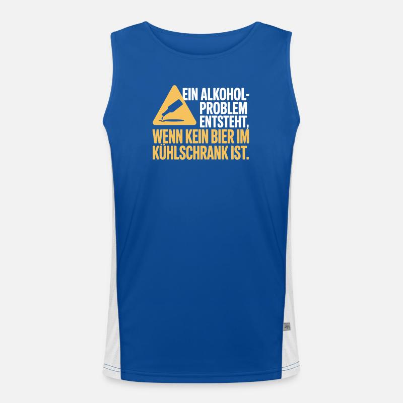 Bier Spruch Alkohol Problem Männerabend JGA Herren Funktionelles Kontrast-Tank Top für Männer 