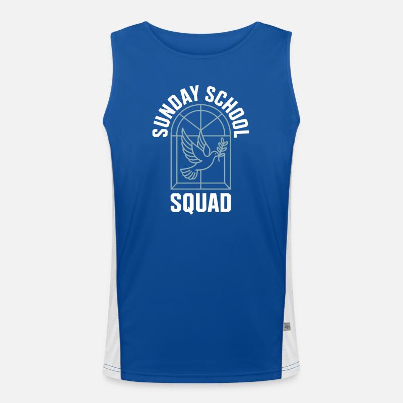 Sunday School Squad Emblem Men's Functional Contrast Tank Top 