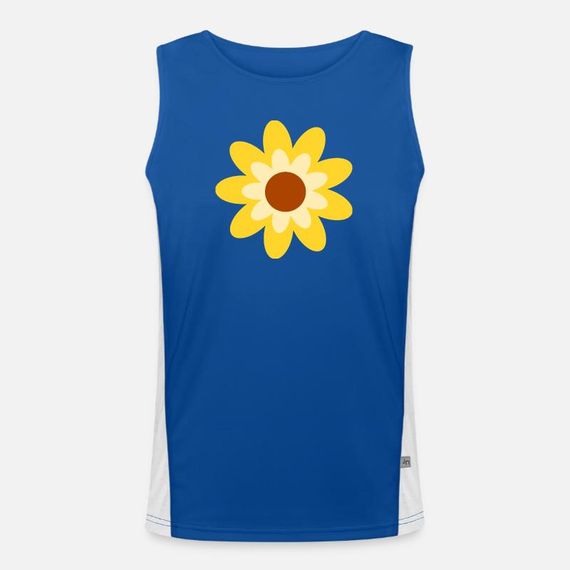 70s Flower Pattern Hippie Gift - Men's Functional Contrast Tank Top  - royal/white