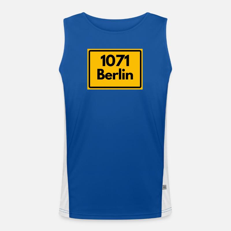OLD POSTCODE 1071 BERLIN BERLIN OSTALGIE - Men's Functional Contrast Tank Top - royal/white
