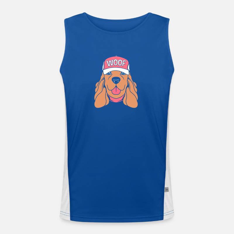 Cocker Spaniel Father - Men's Functional Contrast Tank Top - royal/white