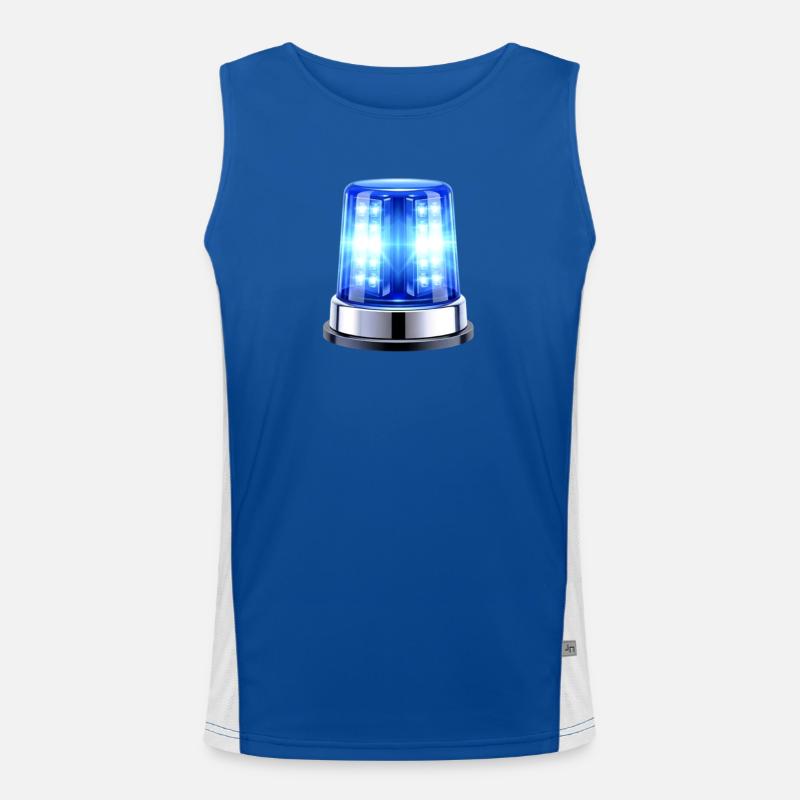 Blaulicht Sirene Hyperrealistisch Funktionelles Kontrast-Tank Top für Männer 