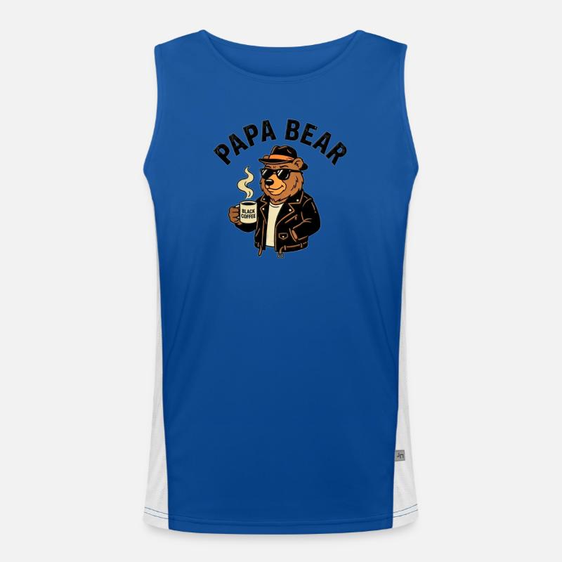 Papa Bear Kaffee-Rebellin Funktionelles Kontrast-Tank Top für Männer 