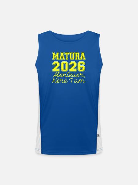 Matura 2026 Spruch - Men's Functional Contrast Tank Top - royal/white