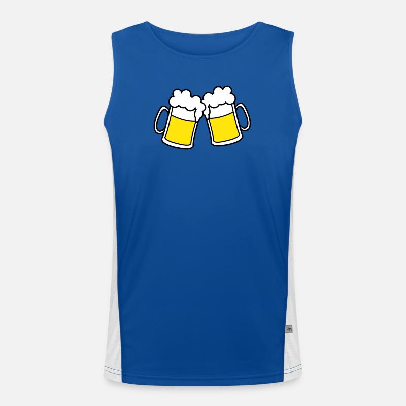 bier_2 - Men's Functional Contrast Tank Top - royal/white