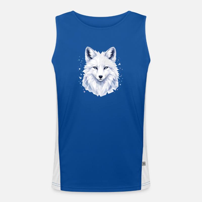 Arctic Fox Polygon Design - Men's Functional Contrast Tank Top - royal/white
