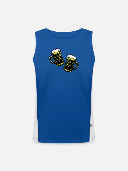 Bierkrug Bier Symbol - Funktionelles Kontrast-Tank Top für Männer  - Royal/Weiß