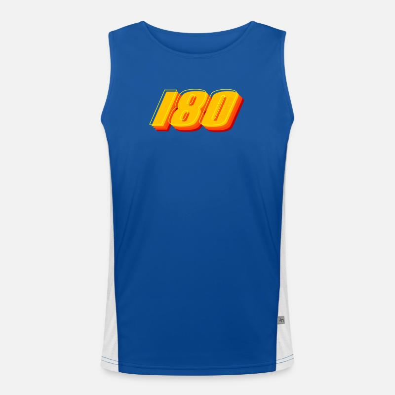 Fléchettes, fléchettes, 180 fléchettes rétro Débardeur respirant contrasté Homme 