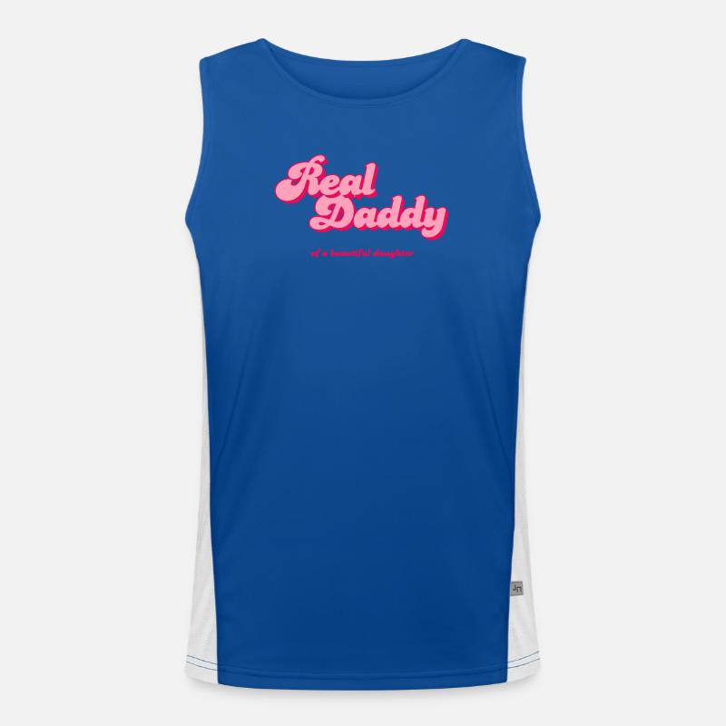 Real Daddy Pink Script Druck Funktionelles Kontrast-Tank Top für Männer 