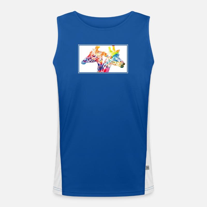 Bunte Giraffen Funktionelles Kontrast-Tank Top für Männer 