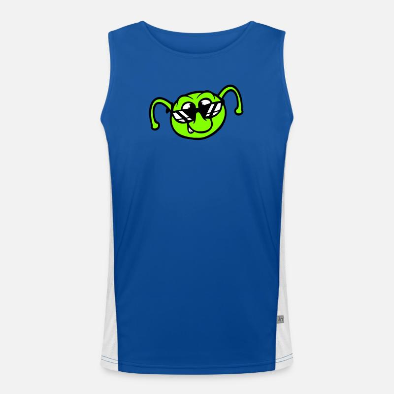 Raupe Sonnenbrille Cool Lächeln Frech Spaß Comic Funktionelles Kontrast-Tank Top für Männer 