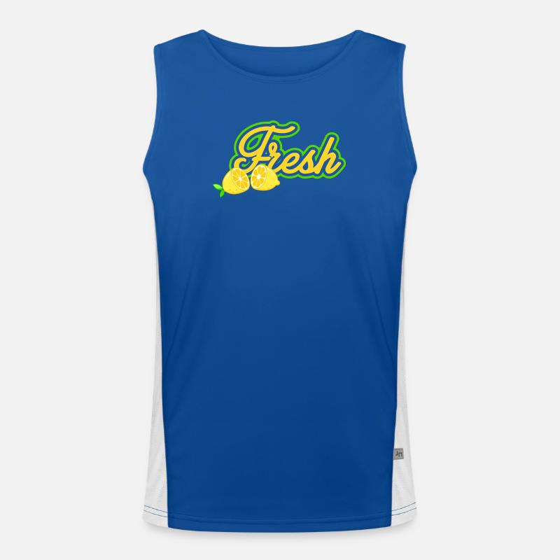 Fresh - Men's Functional Contrast Tank Top  - royal/white