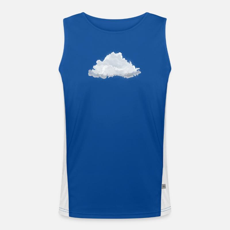 single drawn fluffy white cloud - Men's Functional Contrast Tank Top  - royal/white