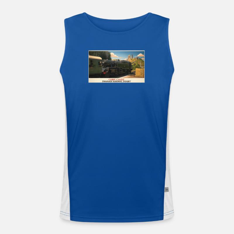 Affiche du train à vapeur du château de Corfe Débardeur respirant contrasté Homme 