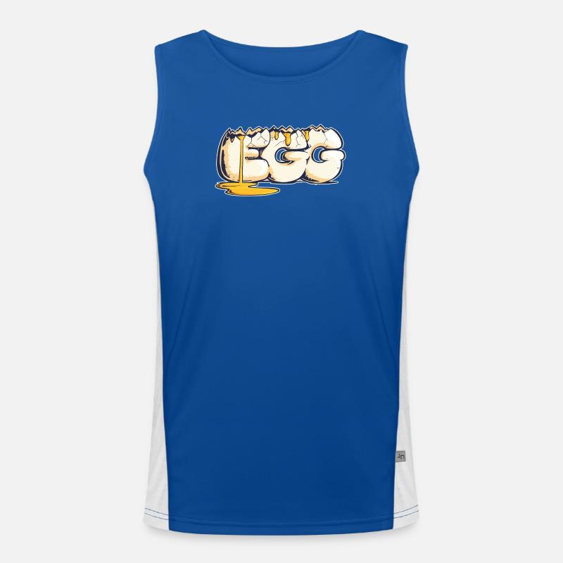Egg, Drawn Word (2) - Men's Functional Contrast Tank Top  - royal/white