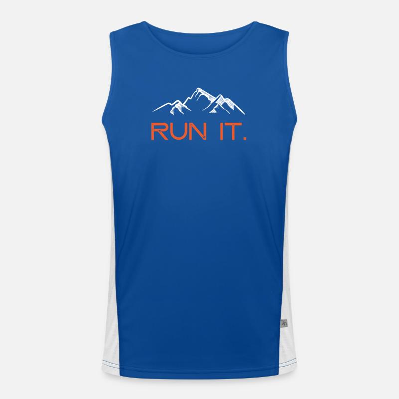 Ultra Running - Run It! - Men's Functional Contrast Tank Top  - royal/white