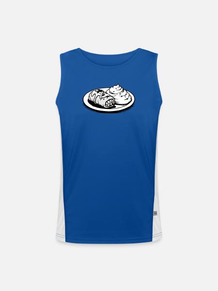 Golubzi Krautwickel mit Kartoffel Püree  - Funktionelles Kontrast-Tank Top für Männer  - Royal/Weiß - Vorne