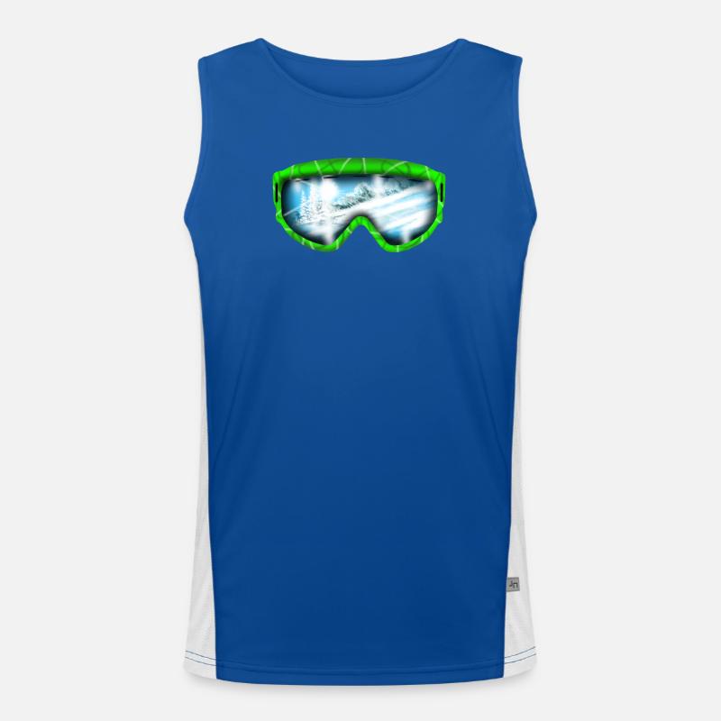 Glacier View Neon Goggle Design Men's Functional Contrast Tank Top 