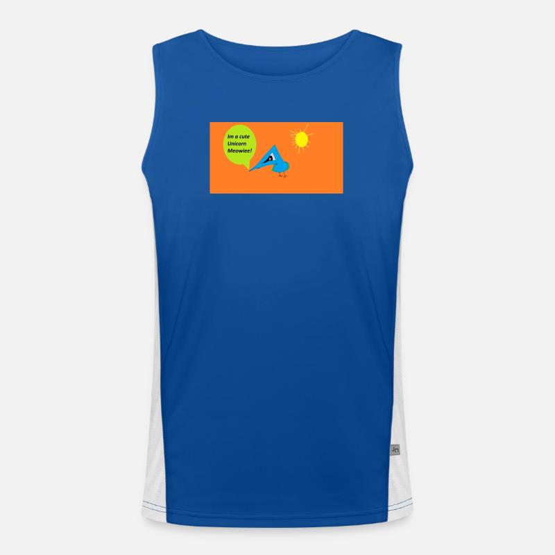 Vogel mit Einhorn-Sprechblase Funktionelles Kontrast-Tank Top für Männer 