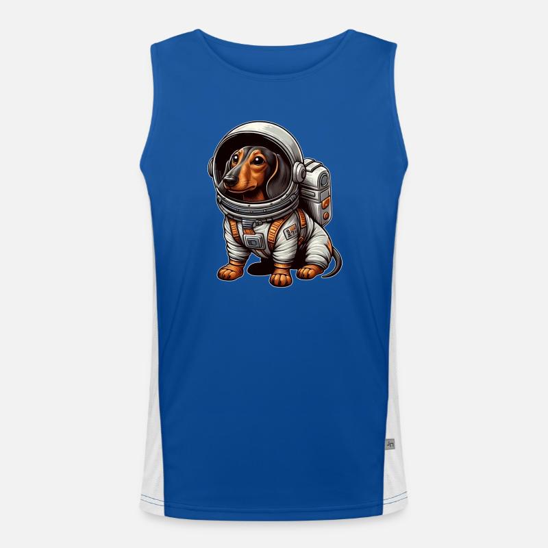 Teckel mignon astronaute Science Fiction Espace Débardeur respirant contrasté Homme 