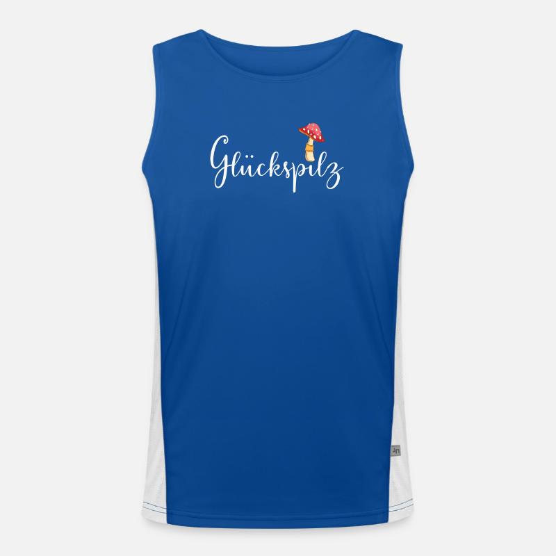 Lucky devil - Men's Functional Contrast Tank Top  - royal/white