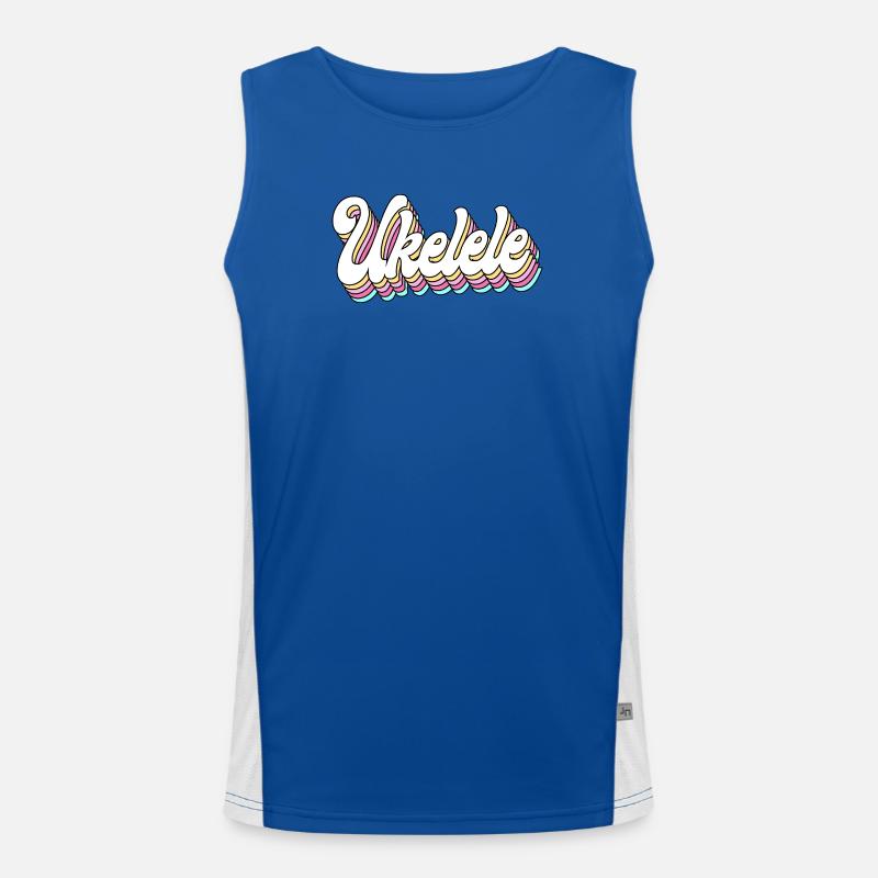 Hawaiian Ukulele Uke Retro Vintage Funktionelles Kontrast-Tank Top für Männer 