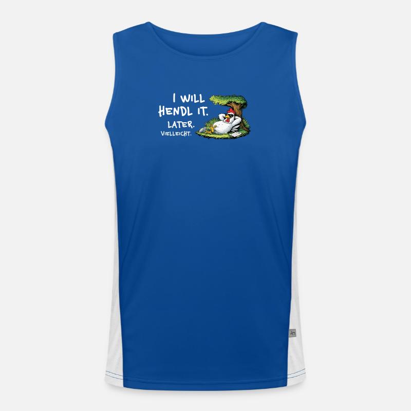 Chicken Procrastination Cartoon Men's Functional Contrast Tank Top 