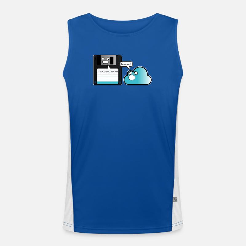 Diskette Cloud Speicher Vater Computer Witz Funktionelles Kontrast-Tank Top für Männer 