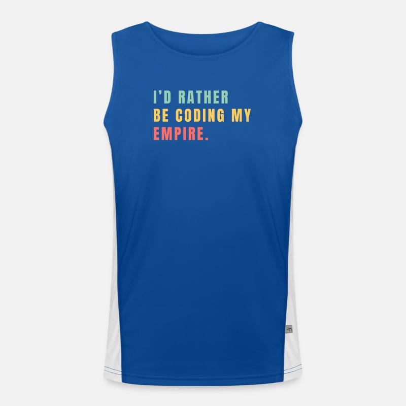 I'd rather be coding my empire - Men's Functional Contrast Tank Top  - royal/white