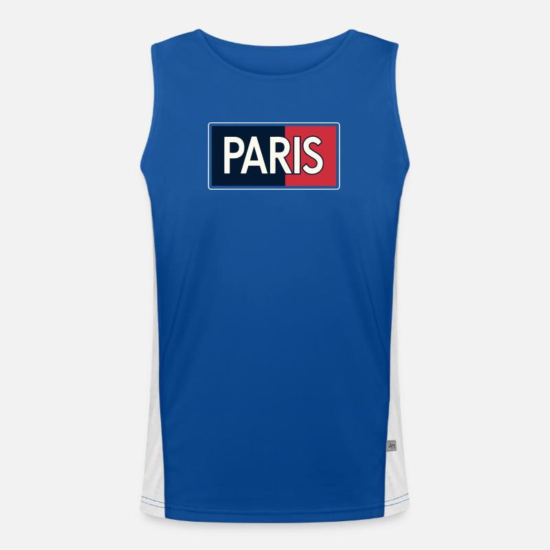 Paris blocs bleu et rouge Débardeur respirant contrasté Homme 