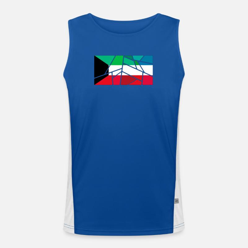 Flag Kuwait - Men's Functional Contrast Tank Top  - royal/white