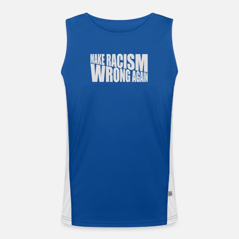 make racism wrong again - Men's Functional Contrast Tank Top  - royal/white