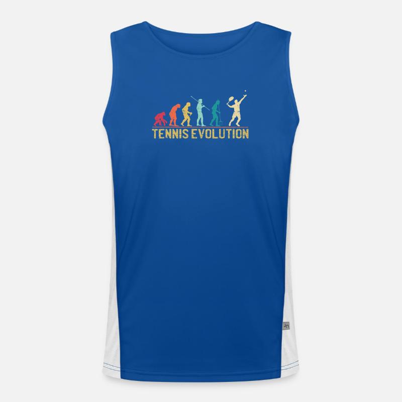 Tennis Evolution Evolution Grafikdesign Funktionelles Kontrast-Tank Top für Männer 