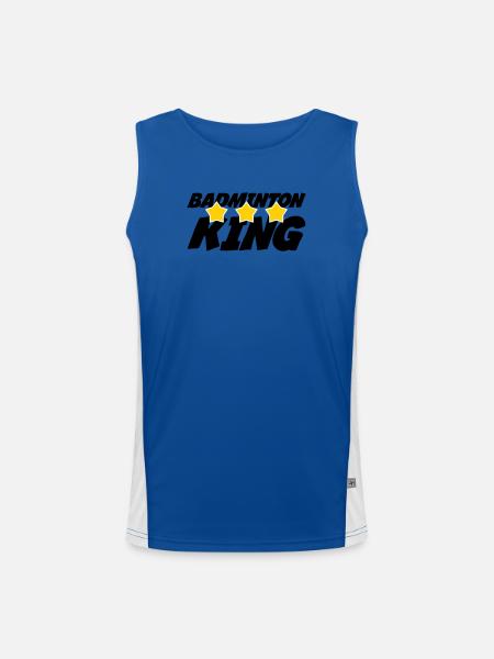 The King of Badminton - Men's Functional Contrast Tank Top  - royal/white