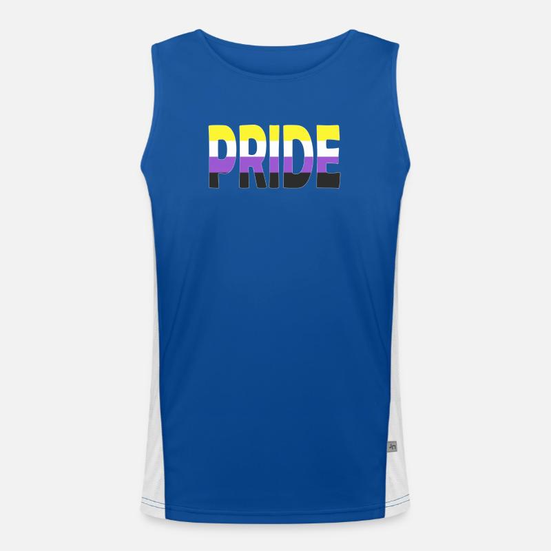 Pride lettering Non-Binary Non-Binary LGBTQ Men's Functional Contrast Tank Top 