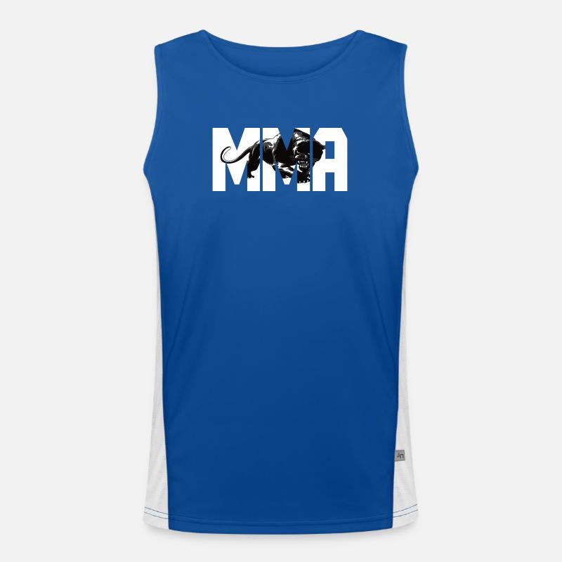 MMA design with a big cat Men's Functional Contrast Tank Top 