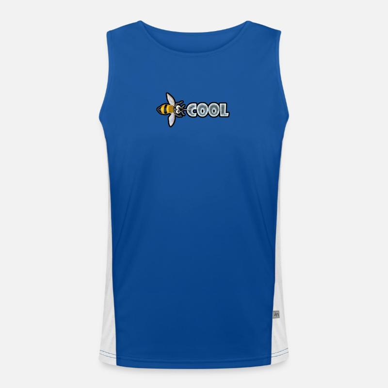 BEE COOL (horizontal) - Men's Functional Contrast Tank Top  - royal/white