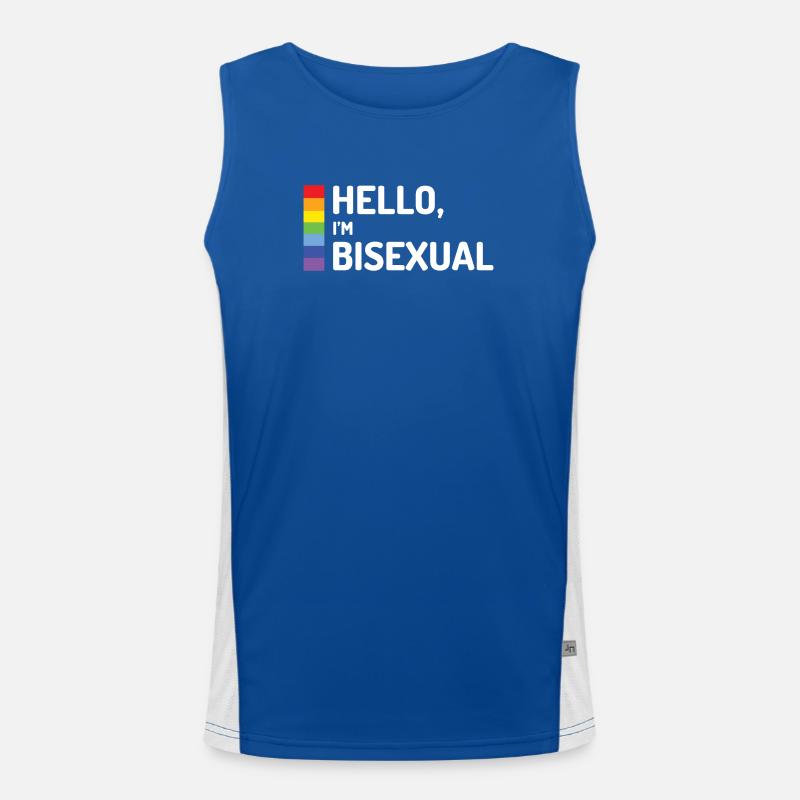 Hallo, ich bin bisexuell Funktionelles Kontrast-Tank Top für Männer 