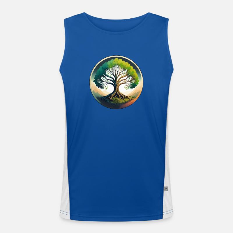 Baum des Lebens Funktionelles Kontrast-Tank Top für Männer 