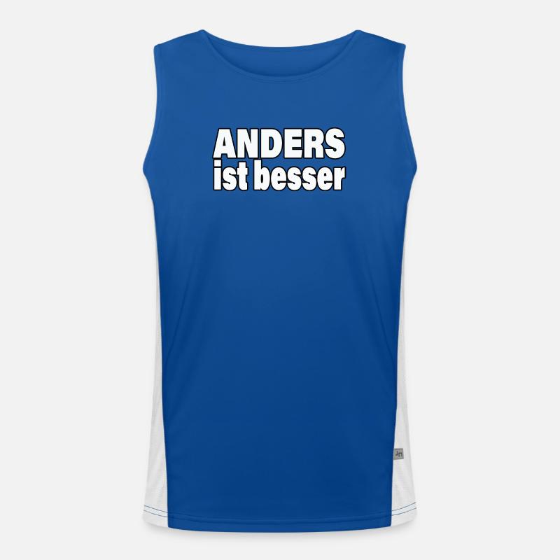 DIFFERENT IS BETTER - Men's Functional Contrast Tank Top  - royal/white