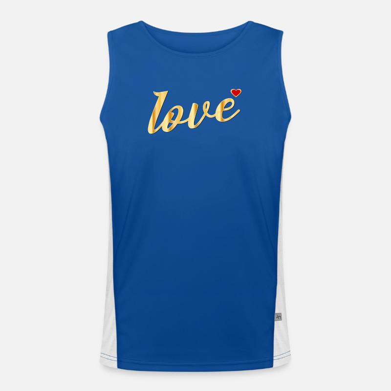 LIEBE HERZ BOTSCHAFT Funktionelles Kontrast-Tank Top für Männer 